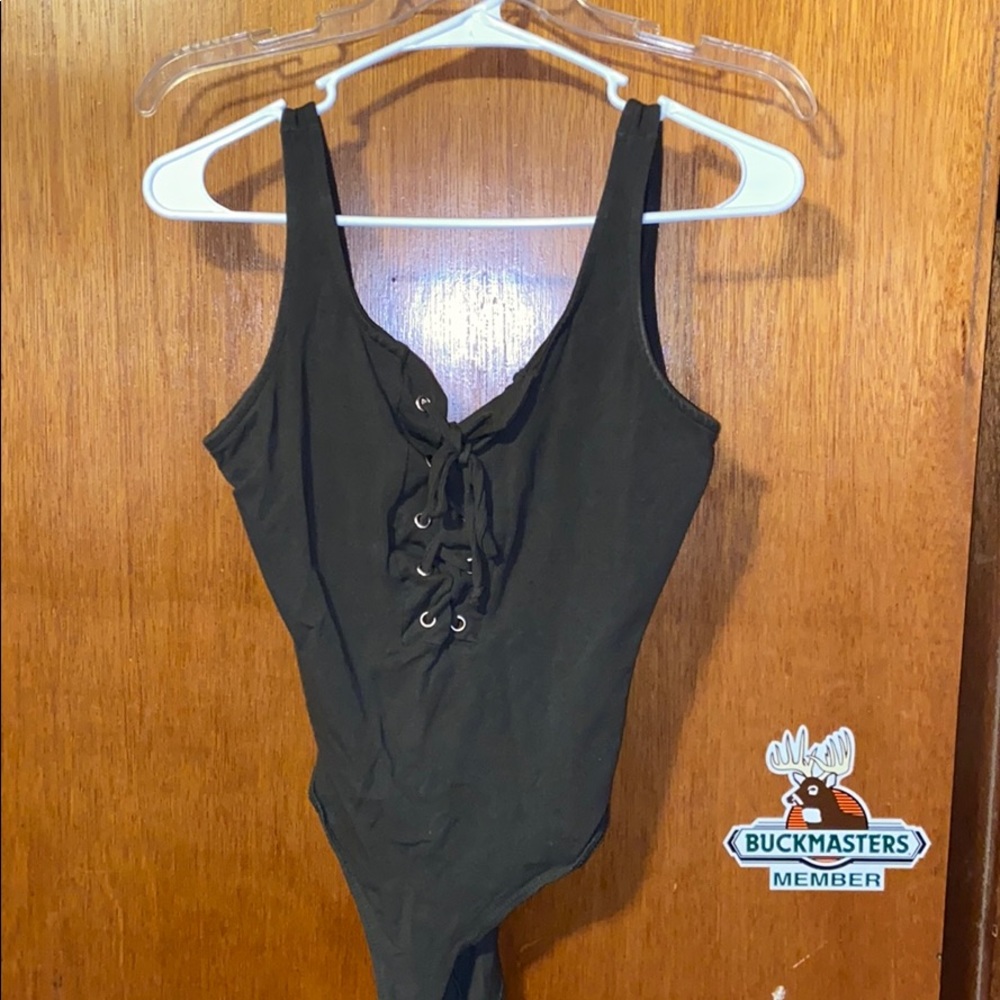 Charlotte Russe Lace up front bodysuit
